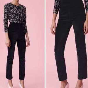 NWT Rebecca Taylor BLACK  Velveteen high waiste Pants